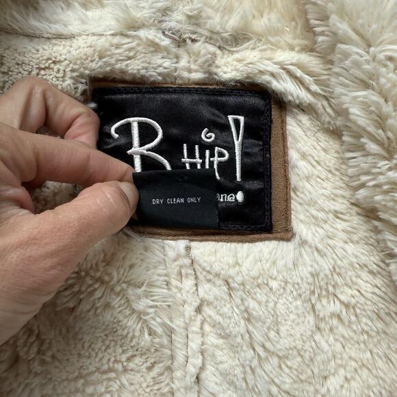 Bhiel by Mejane Y2K Panel Faux Suede Jacket Sz L Brown Aztec Western Faux Fur - Picture 6 of 10